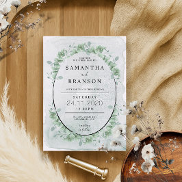 Greenery Circle Wreath Eukalyptus Botanical Einladung