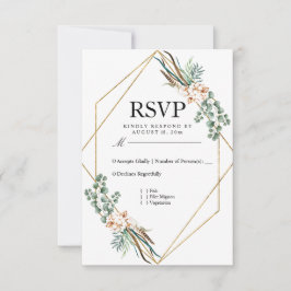 Greenery Cotton Boho Glitzer Wedding RSVP