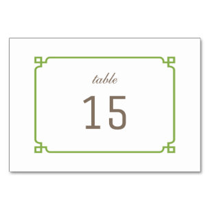 Greenery Deko Chic Table Card Tischnummer