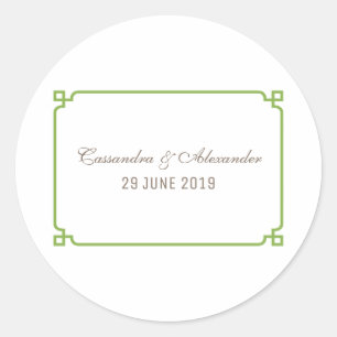 Greenery Deko Chic Wedding Runder Aufkleber