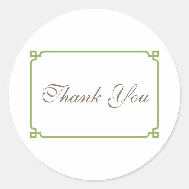 Greenery Deko Chic Wedding Vielen Dank Runder Aufkleber (Vorderseite)