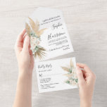 Greenery Desert Boho Pampas Grass Wedding All In One Einladung<br><div class="desc">For more advanced customization of this design,  simply select the "Customize It" button above!</div>