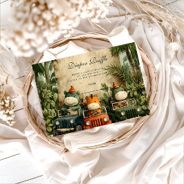 Greenery Dino Baby Shower Diapper Raffle Begleitkarte