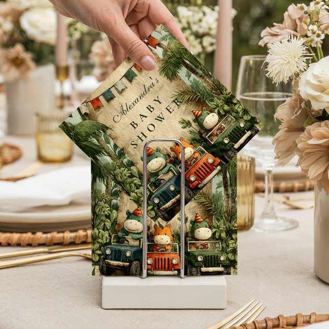 Greenery Dino Baby Shower Serviette (Von Creator hochgeladen)