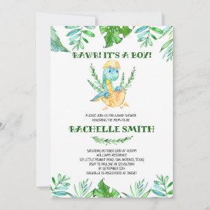 Greenery-Dinosaur-Baby-Shower-Einladung Einladung