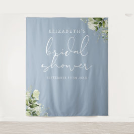 Greenery Dusty Blue Brautparty Foto Hintergrund Wandteppich