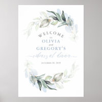 Greenery Dusty Blue Probe Dinner Begrüßung