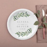 Greenery Elegant Wedding Paper Tellers Pappteller<br><div class="desc">Feiern Sie stilvoll mit individuellen Party-Tellern! Entworfen von Berry Berry Sweet (www.berryberrysweet.com). Matching Artikel sind in unserem Shop oder auf Anfrage erhältlich.</div>