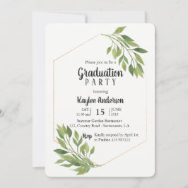 Greenery elegante Graduation Party-Karte Einladung