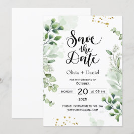 Greenery Elopement Wedding Date Invitation Einladung
