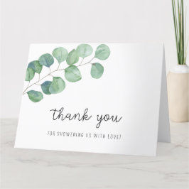 Greenery Eucalyptus - Baby Dusche Vielen Dank Dankeskarte