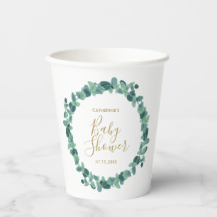 Greenery Eucalyptus Baby Shower Pappbecher