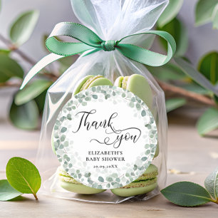 Greenery Eucalyptus Baby Shower Runder Aufkleber