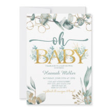 Greenery Eucalyptus | Babydusche Wasserfarbe