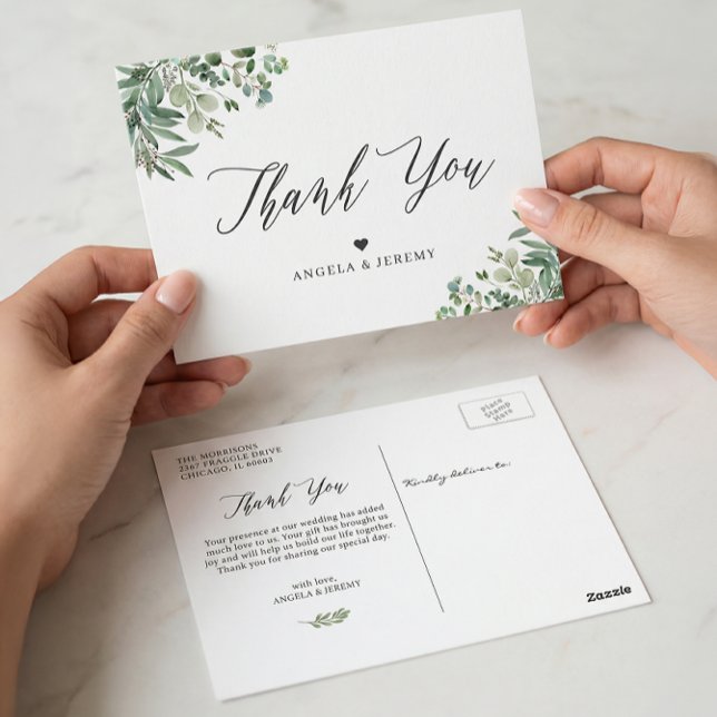 Greenery Eucalyptus Blätter Vielen Dank Postkarte (Von Creator hochgeladen)