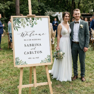 Greenery Eucalyptus Blätter Wedding Welcome Sign Poster