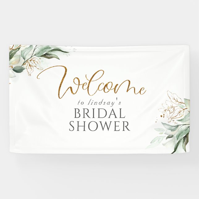 Greenery Eucalyptus Brautparty Willkommen Banner (Horizontal)