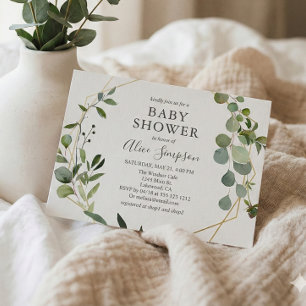 Greenery Eucalyptus Elegant Botanical Baby Shower Einladungspostkarte