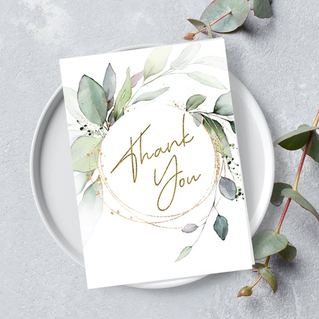 Greenery Eucalyptus Falted Danke Karte (Eucalyptus Thank you card)