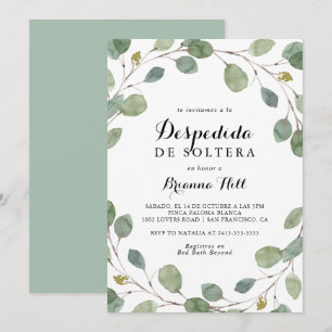 Greenery Eucalyptus Foliage Spanisches Brautparty Einladung