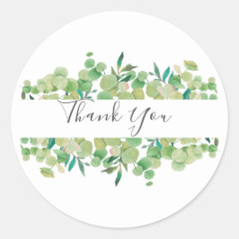 Greenery Eucalyptus Garland Vielen Dank Runder Aufkleber