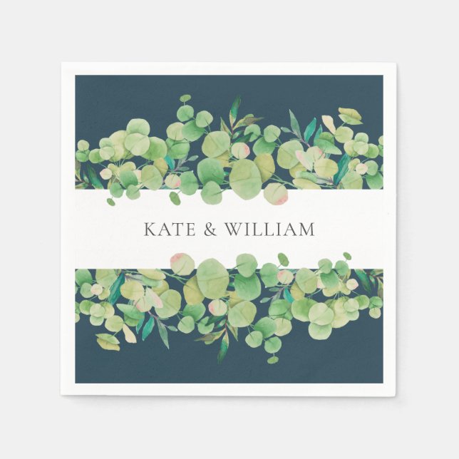 Greenery Eucalyptus Garland Wedding Serviette (Vorderseite)
