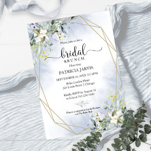 Greenery Eucalyptus Geometric Bridal Brunch Einladung