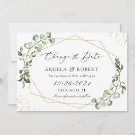 Greenery Eucalyptus Geometric Wedding Save The Date