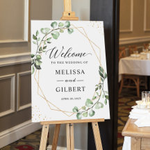 Greenery Eucalyptus Gold Geometric Wedding