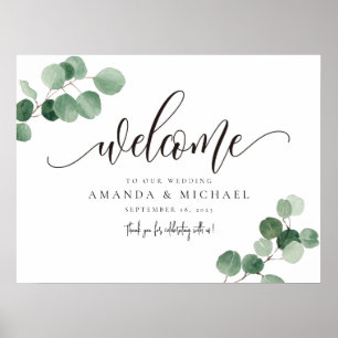 Greenery Eucalyptus Leaf Welcome SIgn Poster