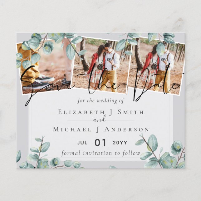 Greenery Eucalyptus Lilac Lemon Gray Wedding (Vorderseite)