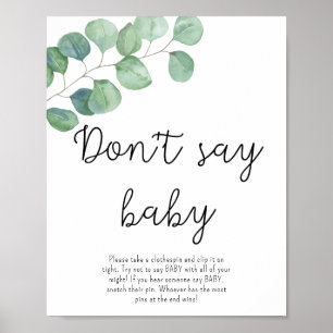 Greenery Eucalyptus - N'appelle pas bébé Affiche