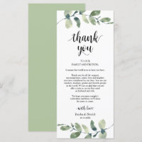 Greenery Eucalyptus Place Einstellung Danke Karte