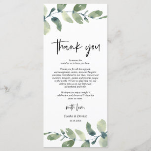 Greenery Eucalyptus Place Einstellung Danke Karte