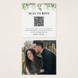 Greenery Eucalyptus QR Code Foto Wedding RSVP