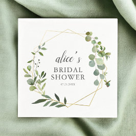Greenery Eucalyptus Script-Brautparty Serviette