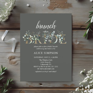 Greenery Eucalyptus Script Bridal Brunch Dusche Postkarte