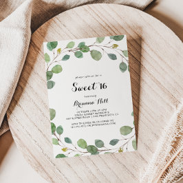 Greenery Eucalyptus Sweet 16 Geburtstagsparty Einladung