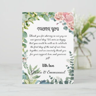 Greenery Eucalyptus Verlass Floral Wedding Dankeskarte