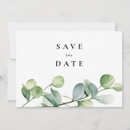 Greenery Eucalyptus Watercolor Save The Date