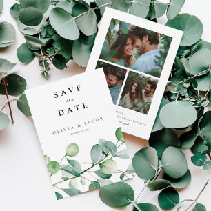 Greenery Eucalyptus Watercolor Save The Date