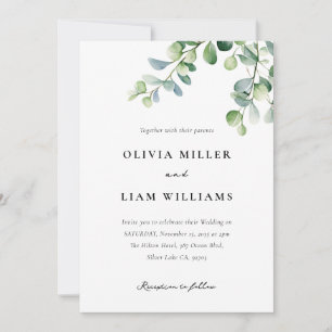 Greenery Eucalyptus Watercolor Wedding Einladung