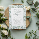 Greenery Eucalyptus Watercolor Wedding Invitation Einladung<br><div class="desc">This elegant eucalyptus wedding invitation showcases hand-painted watercolor eucalyptus leaves and greenery in soft sage tones, creating a romantic and timeless design. The sage green watercolor background adds texture and depth, beautifully complementing the delicate botanical foliage. Perfect for rustic, garden, outdoor, or boho weddings, this greenery and eucalyptus wedding invitation...</div>