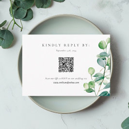 Greenery Eucalyptus Watercolor Wedding RSVP Begleitkarte