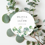 Greenery Eucalyptus Watercolor Wedding Runder Aufkleber<br><div class="desc">Greenery Eucalyptus Watercolor Wedding Classic Round Sticker</div>
