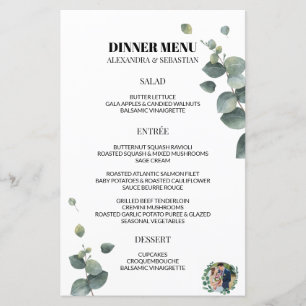Greenery Eucalyptus Wedding Dinner Menu
