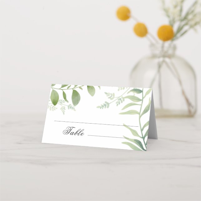 Greenery Eucalyptus Wedding Platzkarte (Vorderseite)