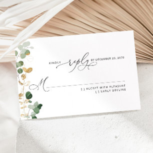 Greenery eucalyptus wedding RSVP Karte
