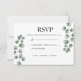 Greenery Eucalyptus Wedding RSVP Karte