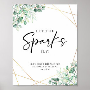 Greenery Eucalyptus Wedding Sparkler Absenden Poster